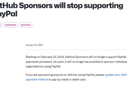 微软GitHub项目打赏功能不再支持PayPal付款